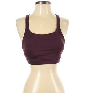 Maroon cross-back sports Bra